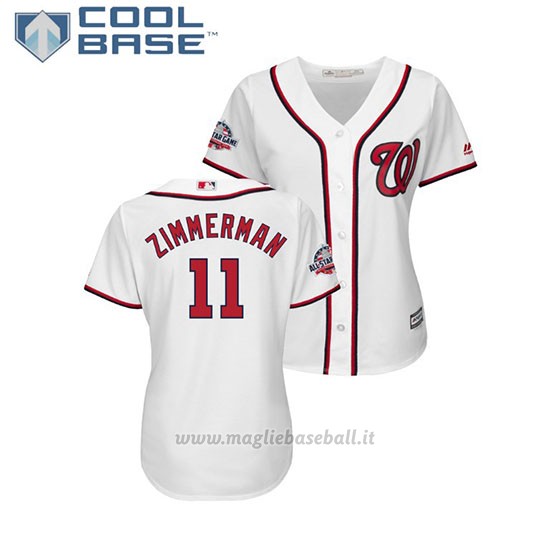 Maglia Baseball Donna Washington Nationals Ryan Zimmerman 2018 All Star Game Cool Base Bianco
